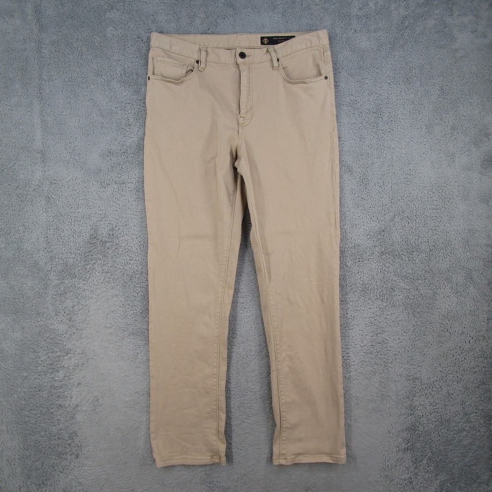 Roark Straight Fit HWY 128 Denim Jeans Mens 34x32 Tan Khaki Straight Leg Pants